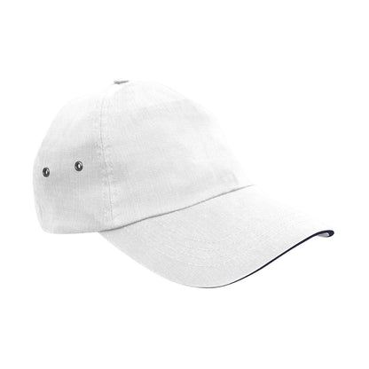 White-Navy - Front - Result Headwear Unisex Adult Printers Plush Cotton 5 Panel Cap