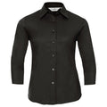 Black - Front - Russell Collection Womens-Ladies Easy-Care Fitted 3-4 Sleeve Shirt