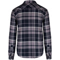 Storm Grey-Navy - Back - Kariban Mens Checked Sherpa Lined Shirt Jacket