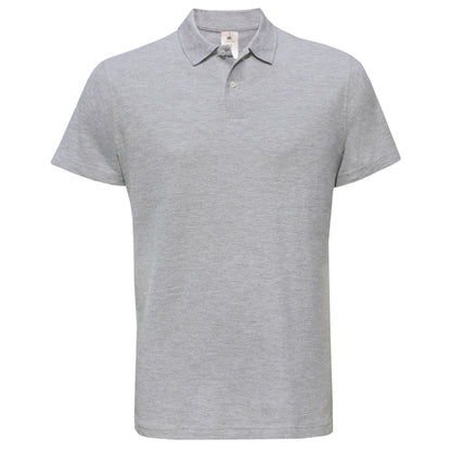 Grey - Front - B&C Mens ID.001 Heather Polo Shirt