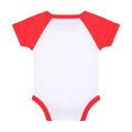 White-Navy - Back - Larkwood Baby Essential Short-Sleeved Baseball Bodysuit