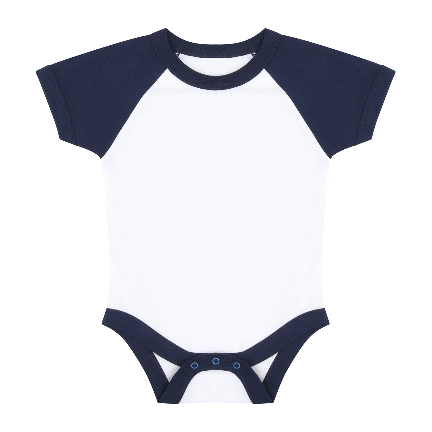 White-Red - Front - Larkwood Baby Essential Short-Sleeved Baseball Bodysuit