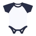 White-Red - Front - Larkwood Baby Essential Short-Sleeved Baseball Bodysuit