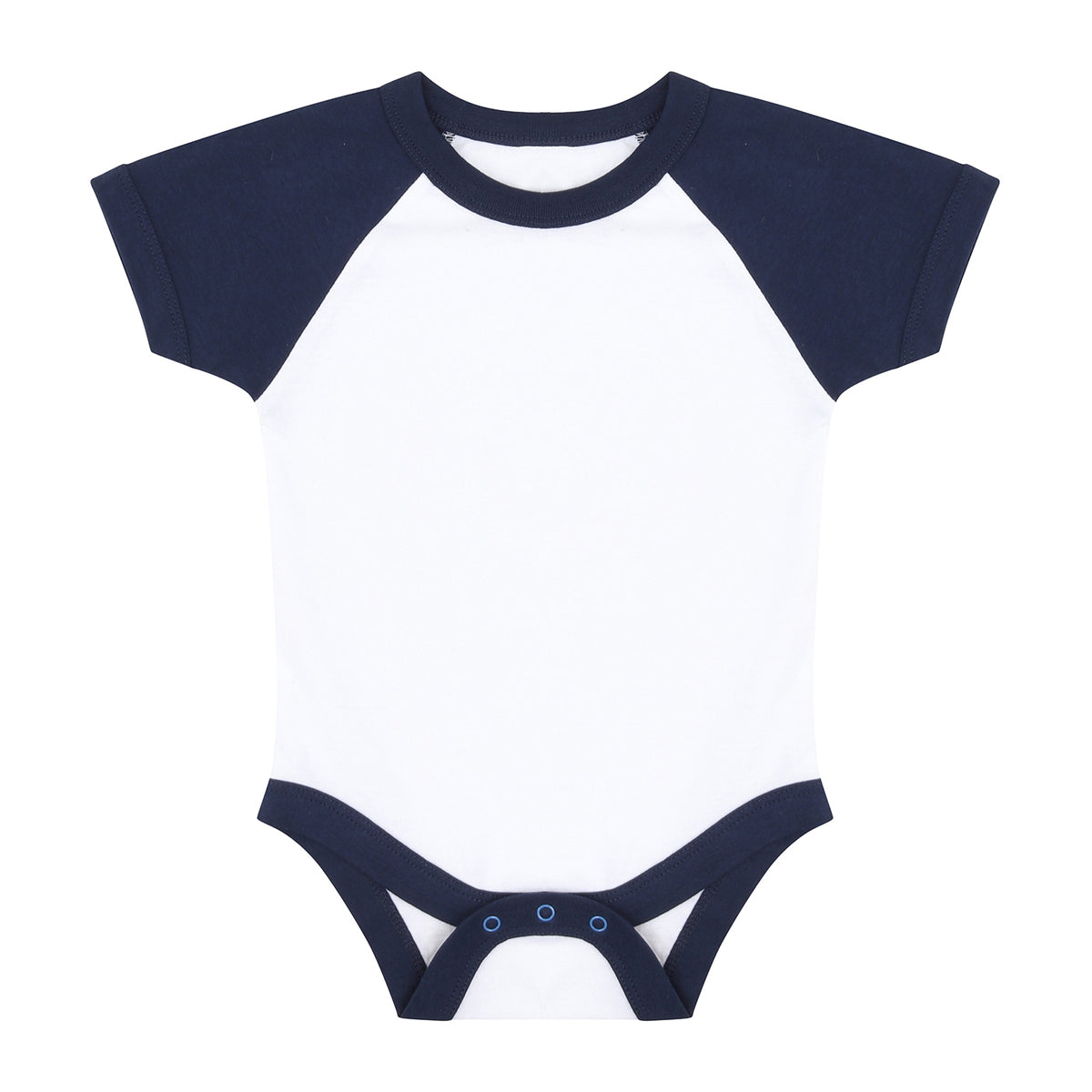 White-Red - Front - Larkwood Baby Essential Short-Sleeved Baseball Bodysuit