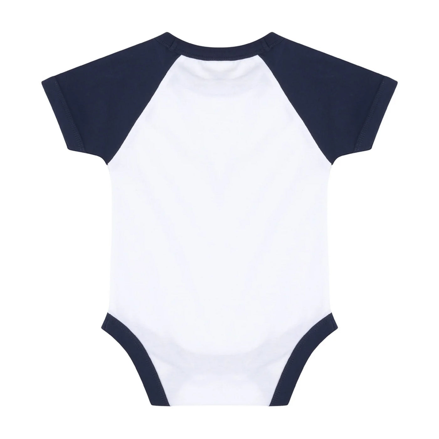 White-Red - Back - Larkwood Baby Essential Short-Sleeved Baseball Bodysuit