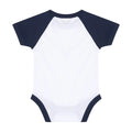 White-Red - Back - Larkwood Baby Essential Short-Sleeved Baseball Bodysuit