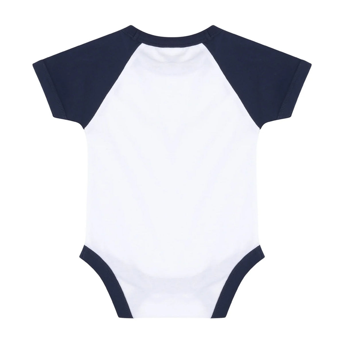 White-Red - Back - Larkwood Baby Essential Short-Sleeved Baseball Bodysuit