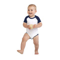 White-Red - Side - Larkwood Baby Essential Short-Sleeved Baseball Bodysuit