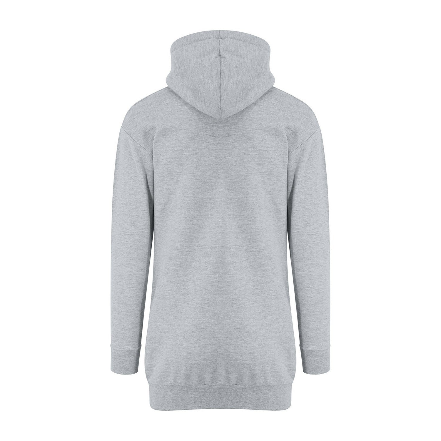 Heather Grey - Back - Awdis Womens-Ladies Heather Relaxed Fit Hoodie Dress