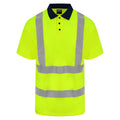 Yellow-Navy - Front - PRORTX Unisex Adult High-Vis Polo Shirt