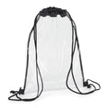 Clear-Black - Front - Bagbase Transparent Drawstring Bag