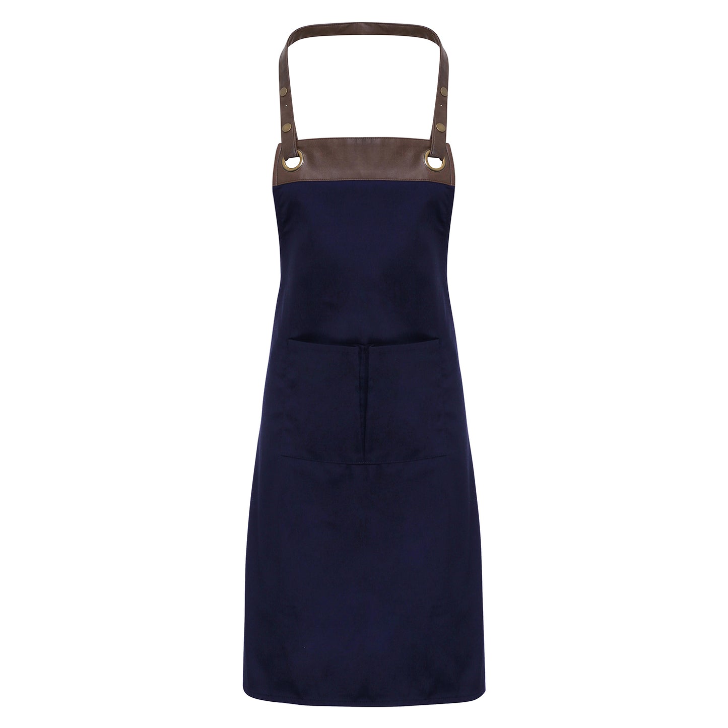 Navy-Brown - Front - Premier Unisex Adult Espresso Full Apron