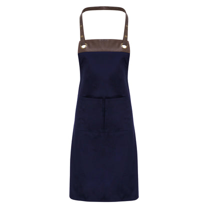 Navy-Brown - Front - Premier Unisex Adult Espresso Full Apron