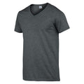 Dark Heather - Side - Gildan Mens Heather V Neck T-Shirt