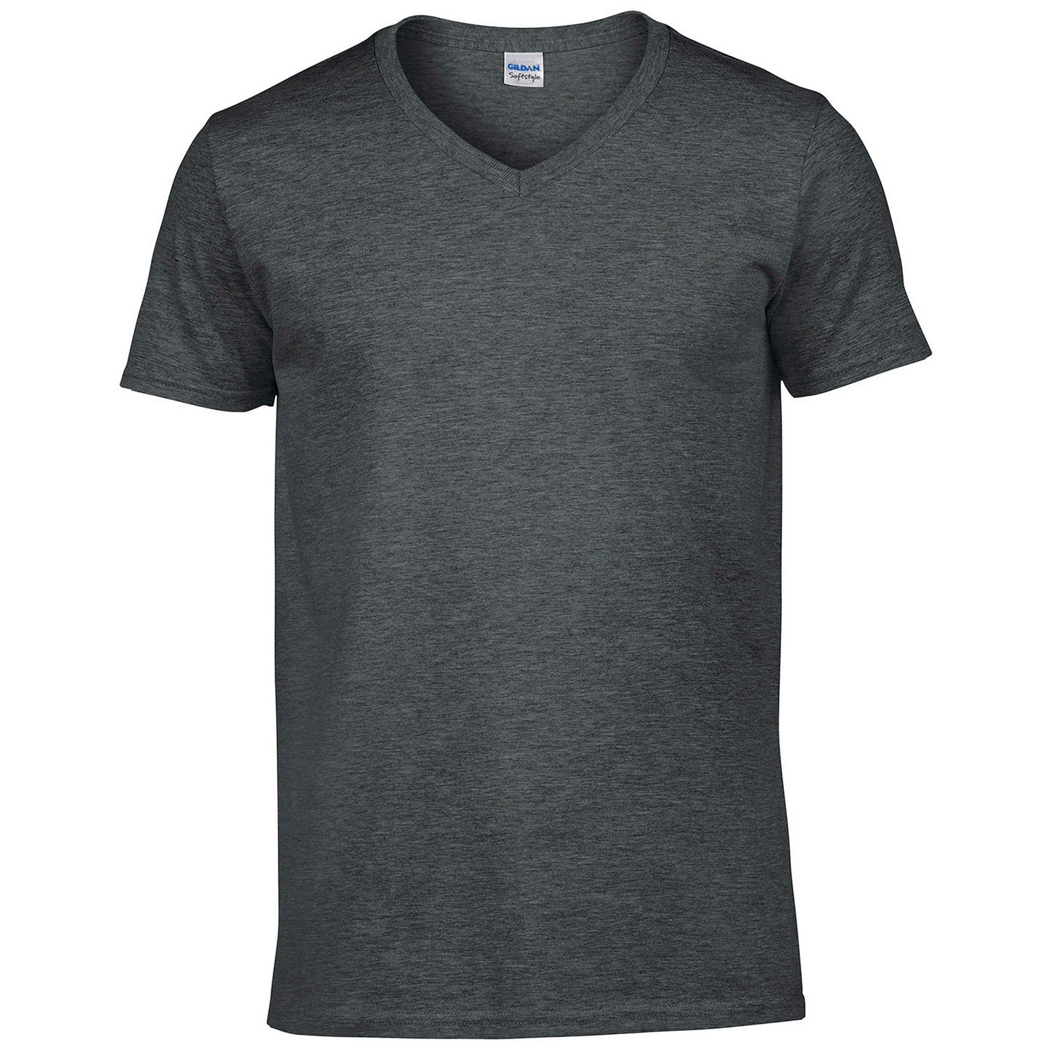 Dark Heather - Front - Gildan Mens Heather V Neck T-Shirt