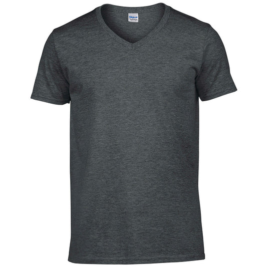 Dark Heather - Front - Gildan Mens Heather V Neck T-Shirt