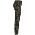 Green-Black-Brown Camo - Side - Kariban Mens Twill Camo Cargo Trousers