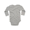 Heather Grey Melange - Back - Babybugz Baby Melange Long-Sleeved Bodysuit