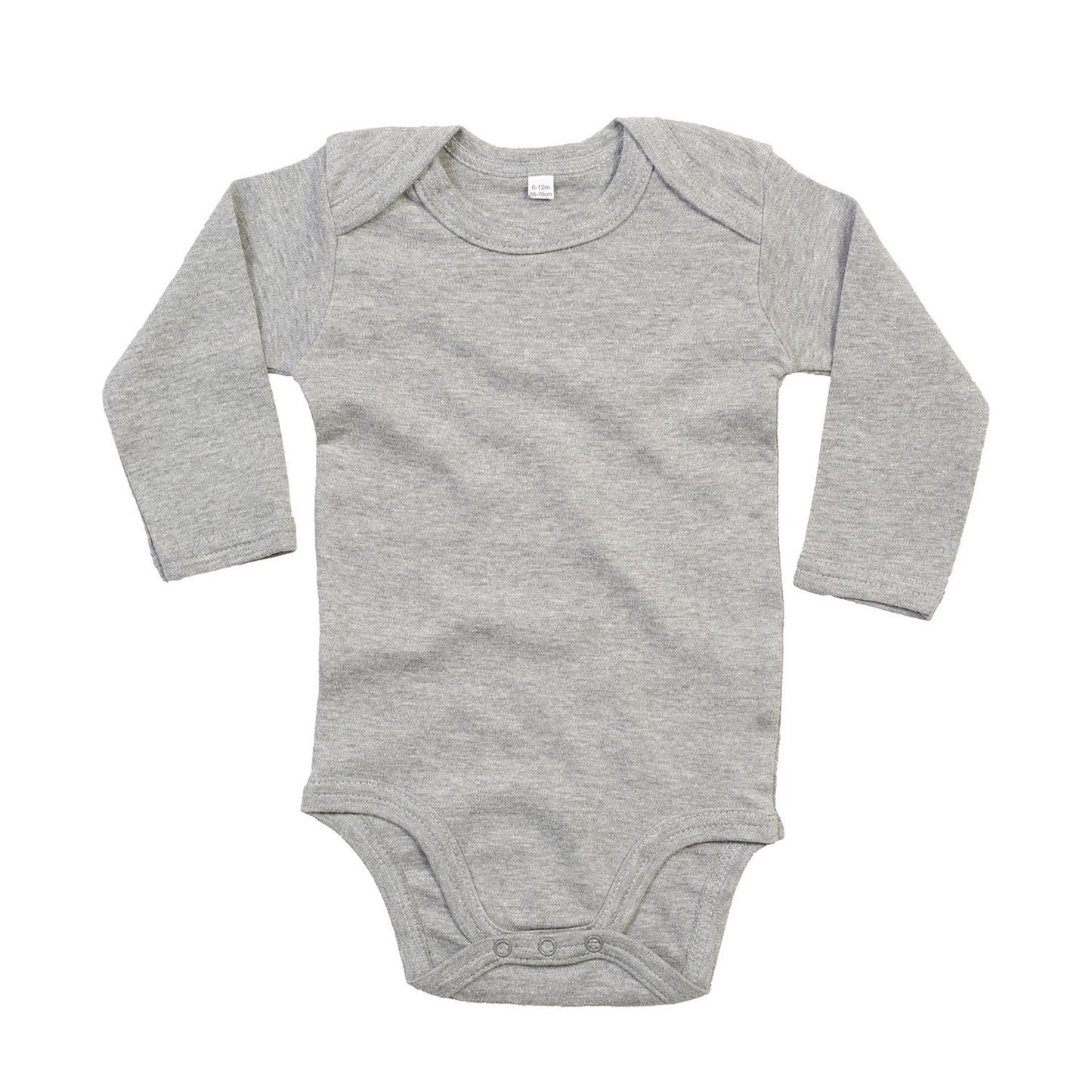 Heather Grey Melange - Front - Babybugz Baby Melange Long-Sleeved Bodysuit