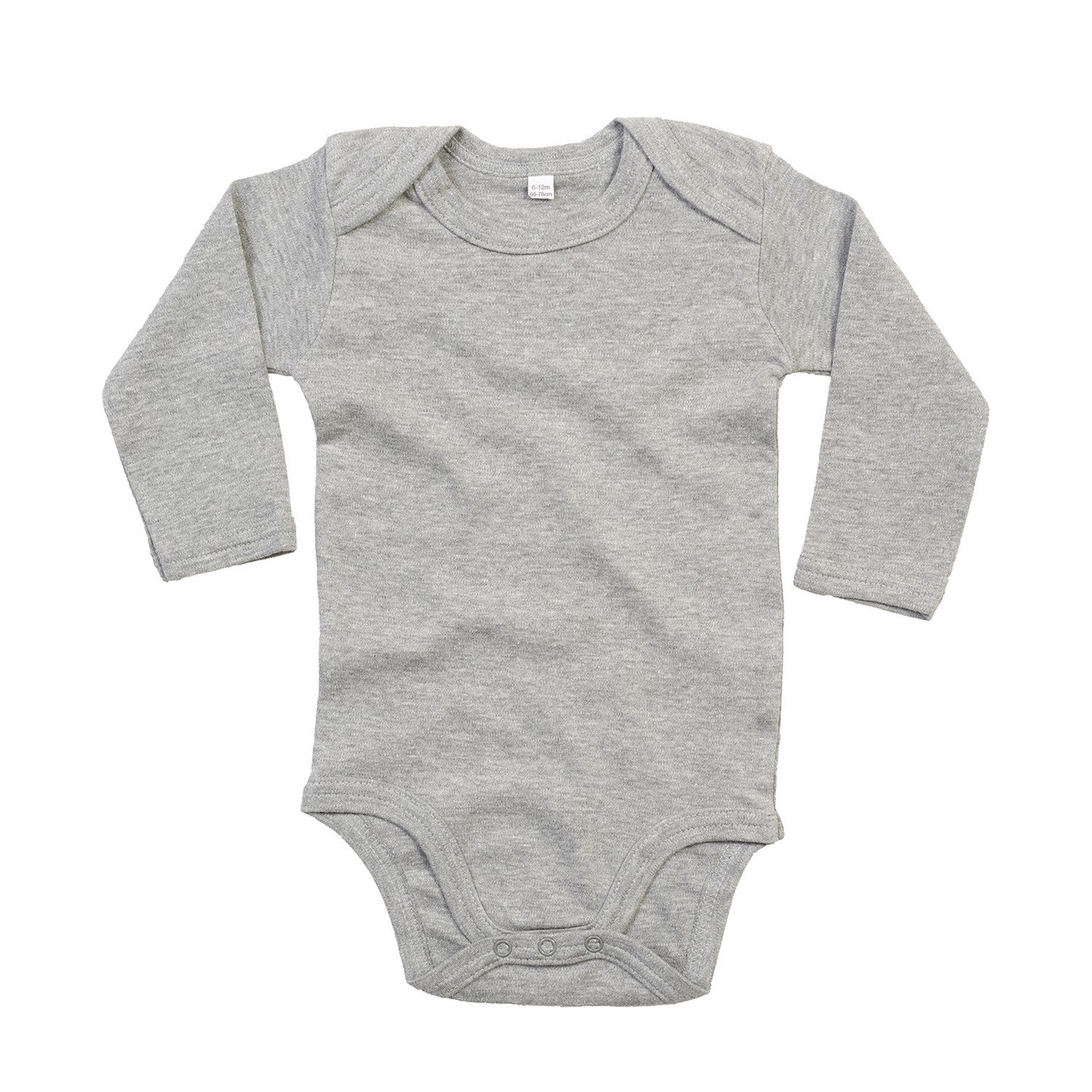 Heather Grey Melange - Front - Babybugz Baby Melange Long-Sleeved Bodysuit
