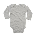 Heather Grey Melange - Front - Babybugz Baby Melange Long-Sleeved Bodysuit