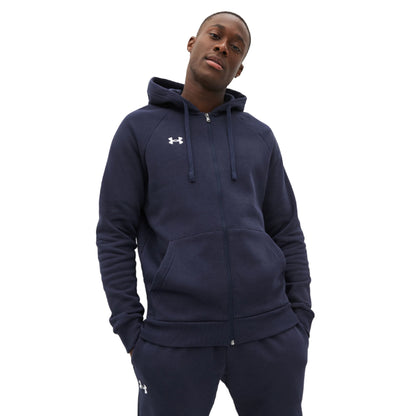 Midnight Navy - Side - Under Armour Unisex Adult Rival Fleece Full Zip Hoodie