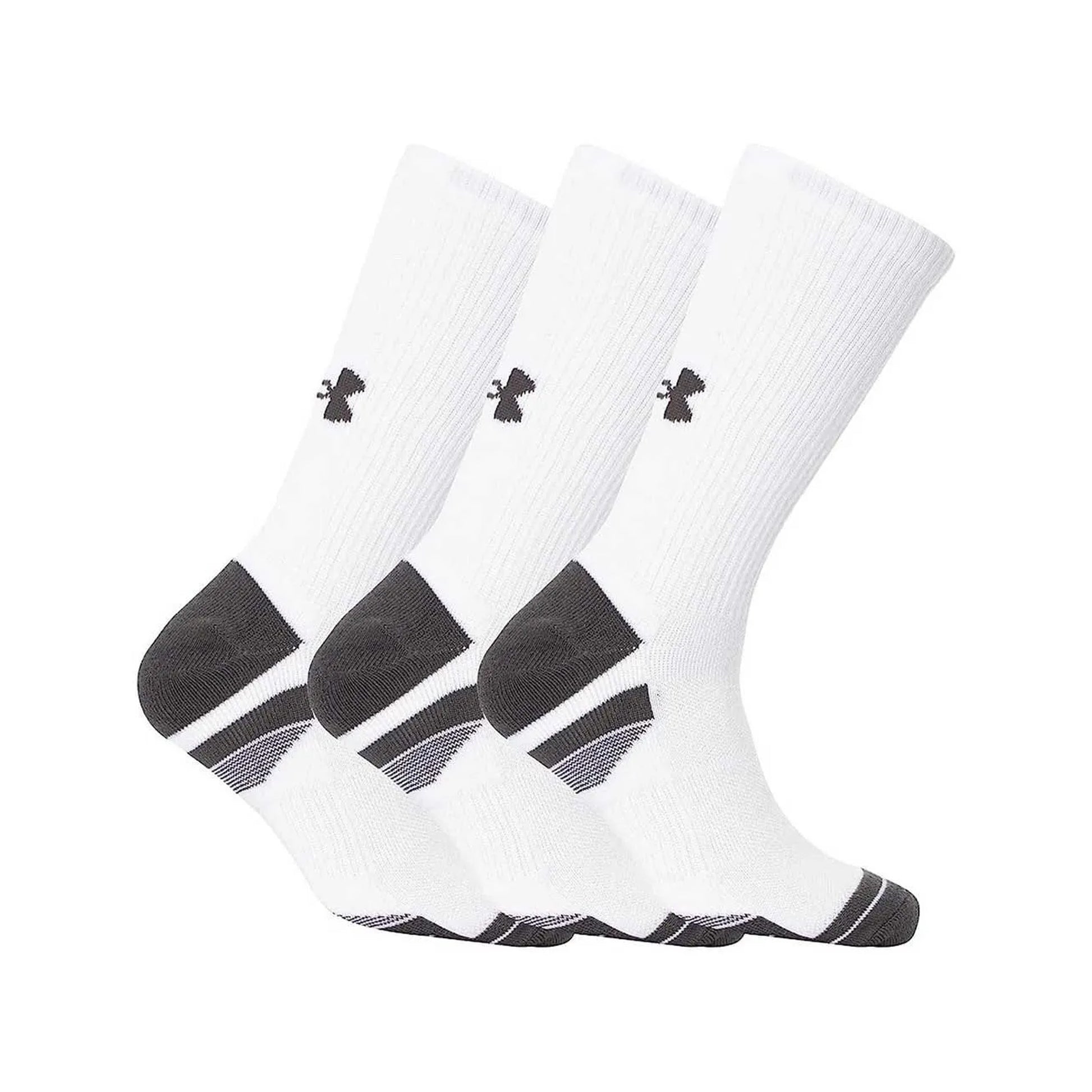 White - Back - Under Armour Unisex Adult Performance Tech Crew Socks (Pack of 3)