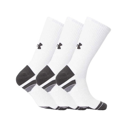 White - Back - Under Armour Unisex Adult Performance Tech Crew Socks (Pack of 3)