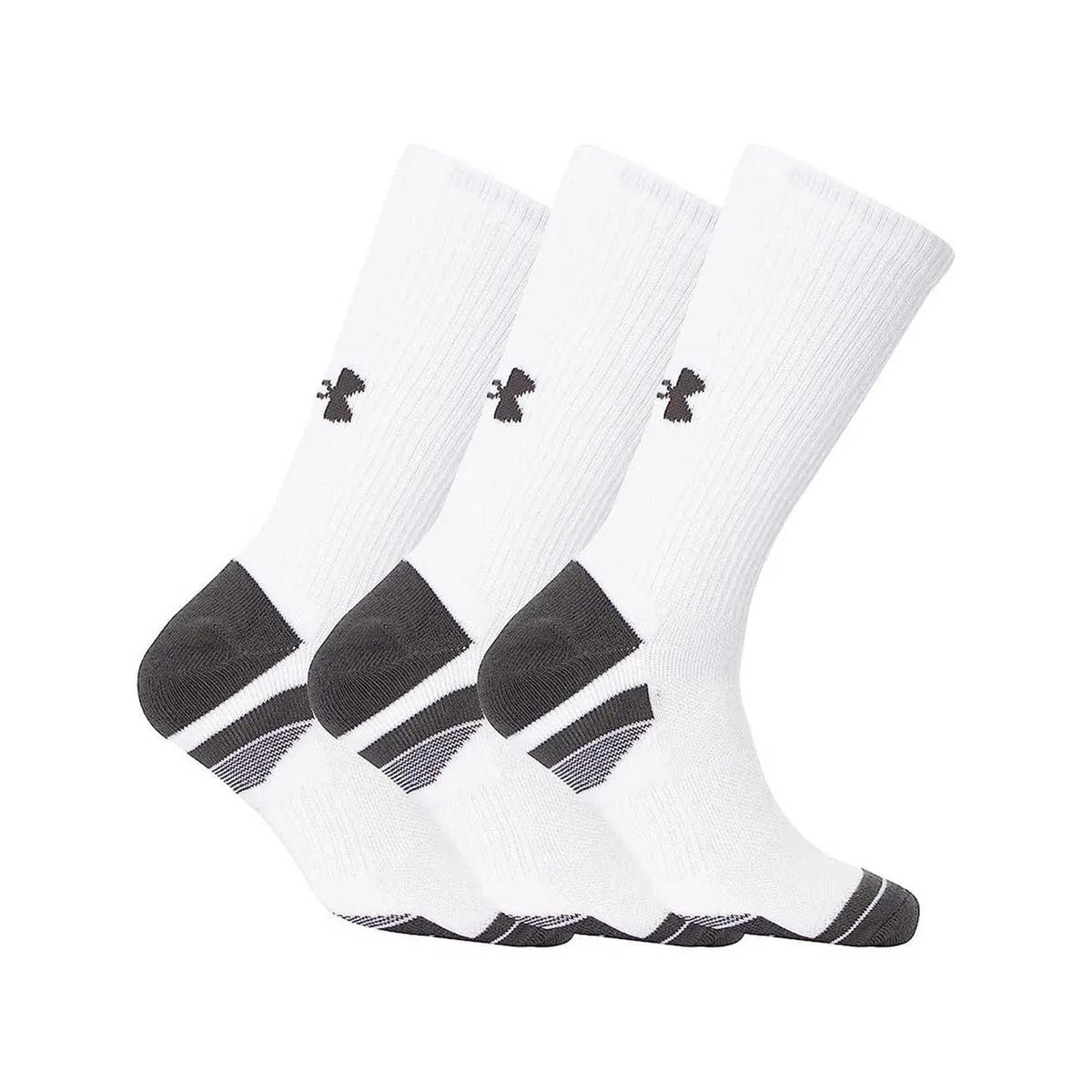 White - Back - Under Armour Unisex Adult Performance Tech Crew Socks (Pack of 3)