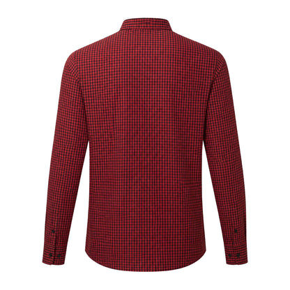 Black-Red - Back - Premier Mens Maxton Checked Long-Sleeved Shirt