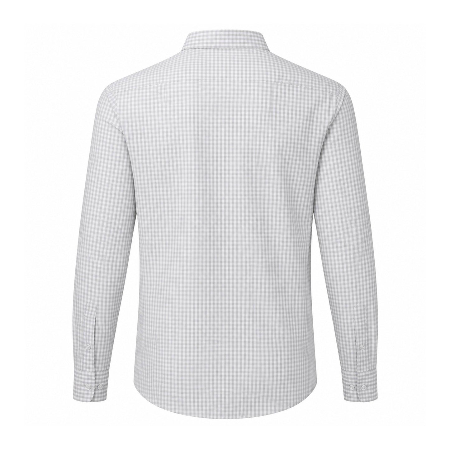 Silver-White - Back - Premier Mens Maxton Checked Long-Sleeved Shirt