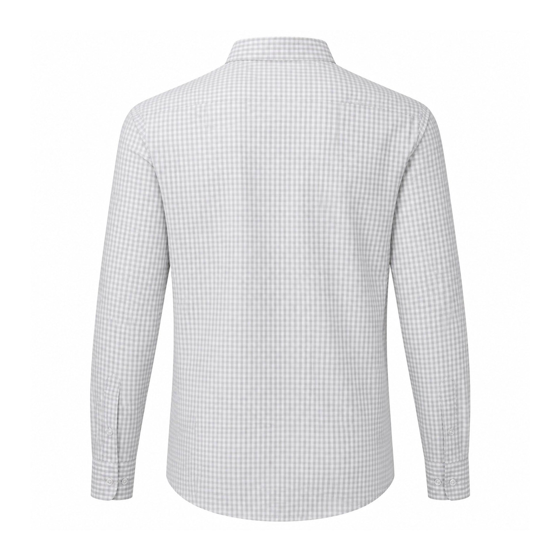 Silver-White - Back - Premier Mens Maxton Checked Long-Sleeved Shirt