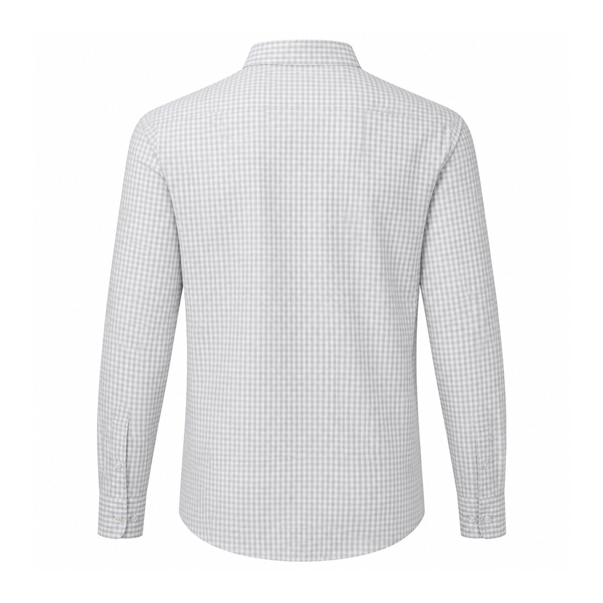 Silver-White - Back - Premier Mens Maxton Checked Long-Sleeved Shirt
