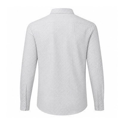 Silver-White - Back - Premier Mens Maxton Checked Long-Sleeved Shirt