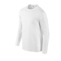 White - Side - Gildan Unisex Adult Softstyle Long-Sleeved T-Shirt