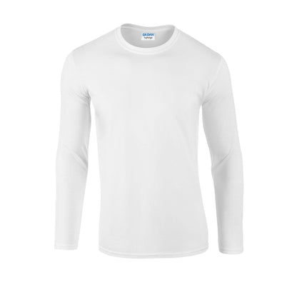 White - Front - Gildan Unisex Adult Softstyle Long-Sleeved T-Shirt