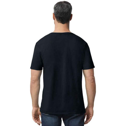 Black - Back - Gildan Mens Softstyle V Neck T-Shirt