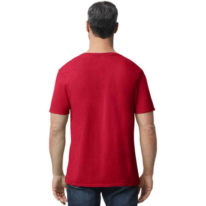 Cherry Red - Back - Gildan Mens Softstyle V Neck T-Shirt