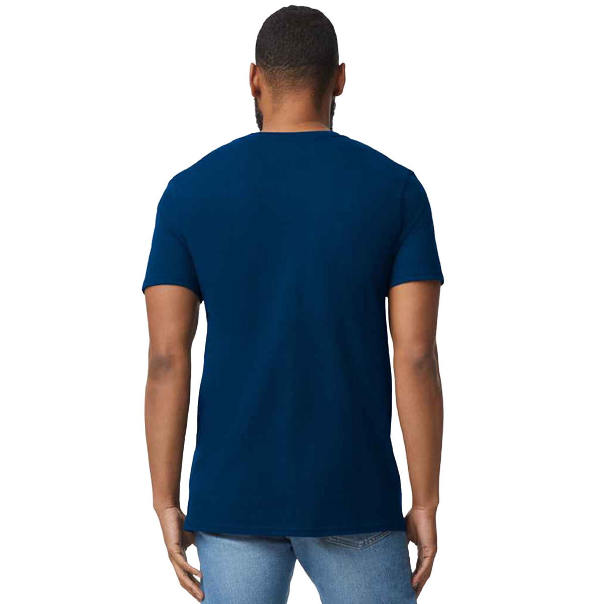 Navy - Back - Gildan Mens Softstyle V Neck T-Shirt