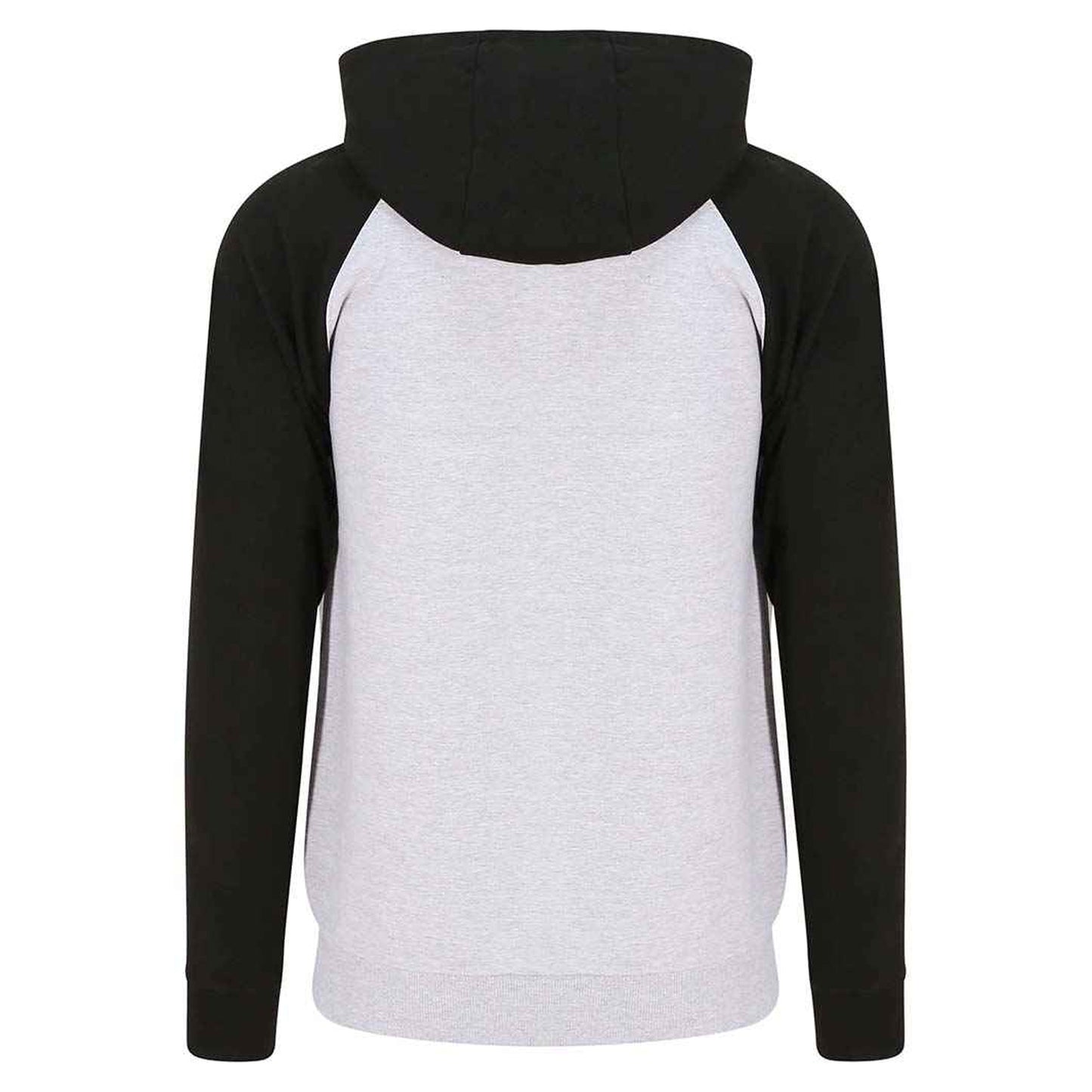Heather Grey-Jet Black - Back - Awdis Womens-Ladies Full Zip Baseball Hoodie