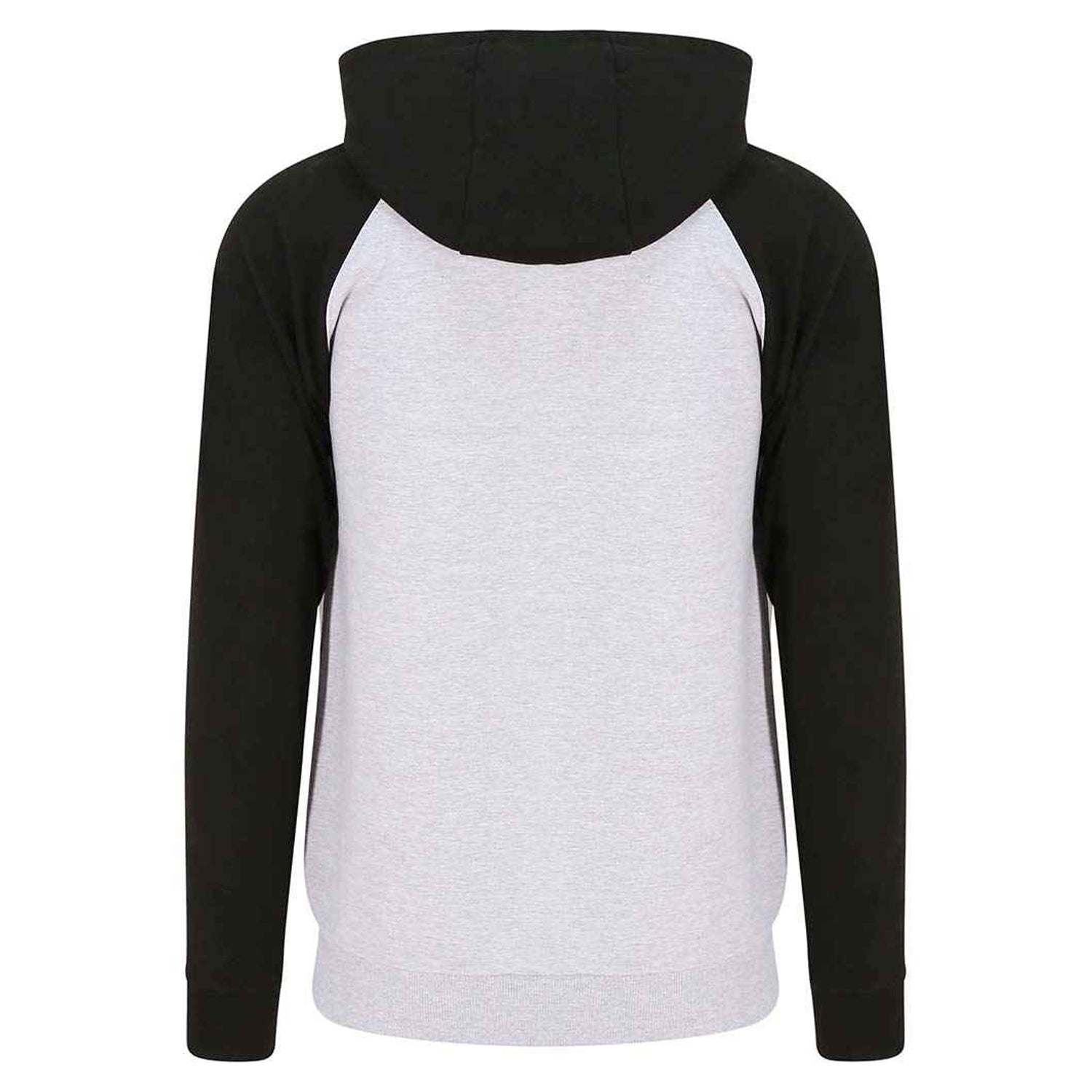 Heather Grey-Jet Black - Back - Awdis Womens-Ladies Full Zip Baseball Hoodie