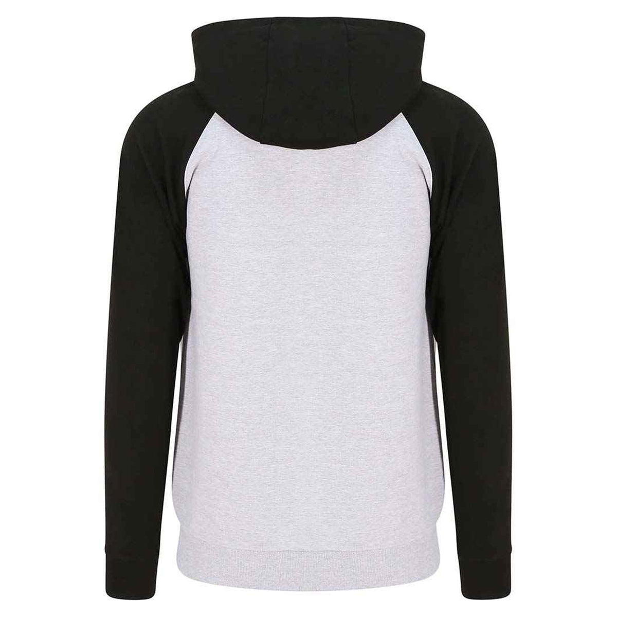 Heather Grey-Jet Black - Back - Awdis Womens-Ladies Full Zip Baseball Hoodie