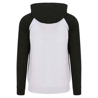 Heather Grey-Jet Black - Back - Awdis Womens-Ladies Full Zip Baseball Hoodie