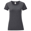 Dark Grey - Front - Fruit of the Loom Womens-Ladies Iconic Heather T-Shirt