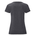 Dark Grey - Back - Fruit of the Loom Womens-Ladies Iconic Heather T-Shirt