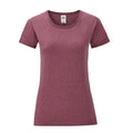 Burgundy - Front - Fruit of the Loom Womens-Ladies Iconic Heather T-Shirt
