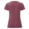 Burgundy - Back - Fruit of the Loom Womens-Ladies Iconic Heather T-Shirt
