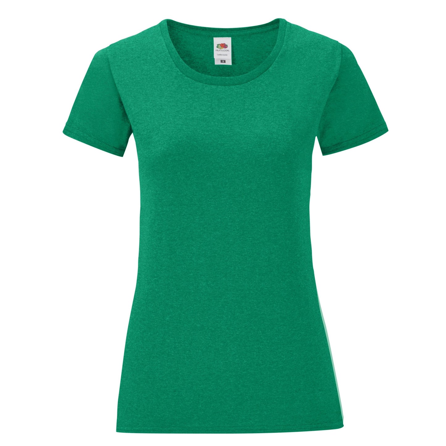 Green - Front - Fruit of the Loom Womens-Ladies Iconic Heather T-Shirt