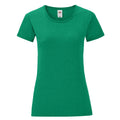 Green - Front - Fruit of the Loom Womens-Ladies Iconic Heather T-Shirt