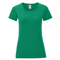 Green - Front - Fruit of the Loom Womens-Ladies Iconic Heather T-Shirt